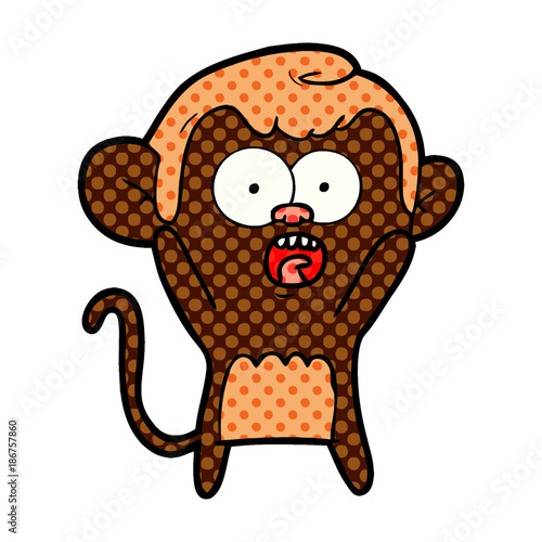 cartoon shocked monkey