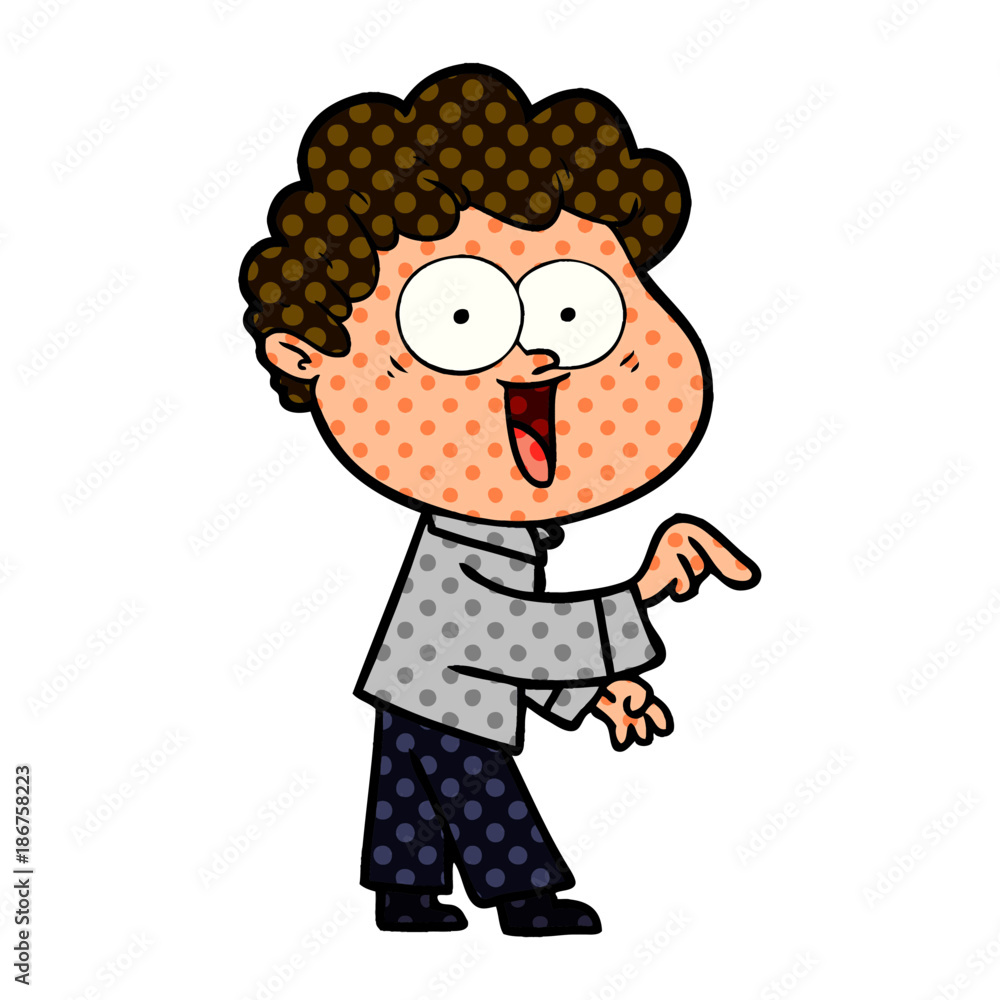 Fototapeta premium cartoon happy man