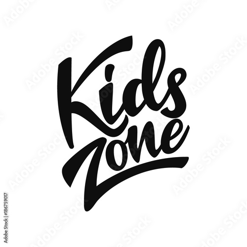 Kids Zone Lettering Logo. Vector illustration.