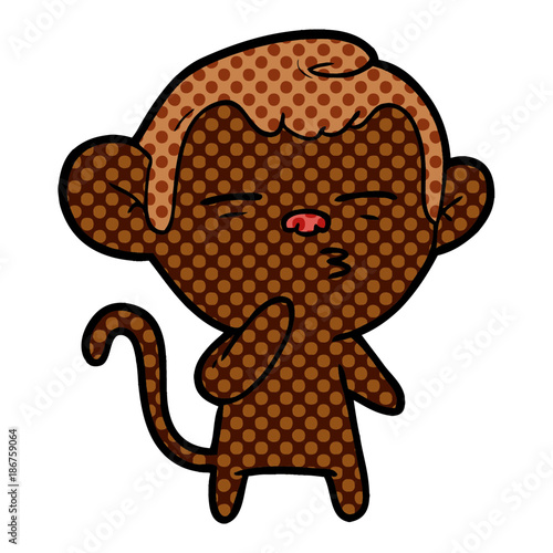 cartoon suspicious monkey