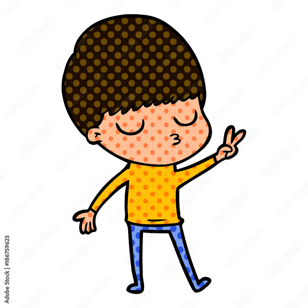 cartoon calm boy cartoon calm boy