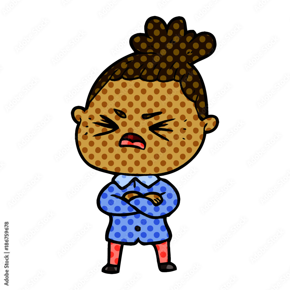cartoon angry woman