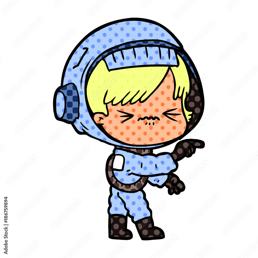 Obraz premium cartoon astronaut woman