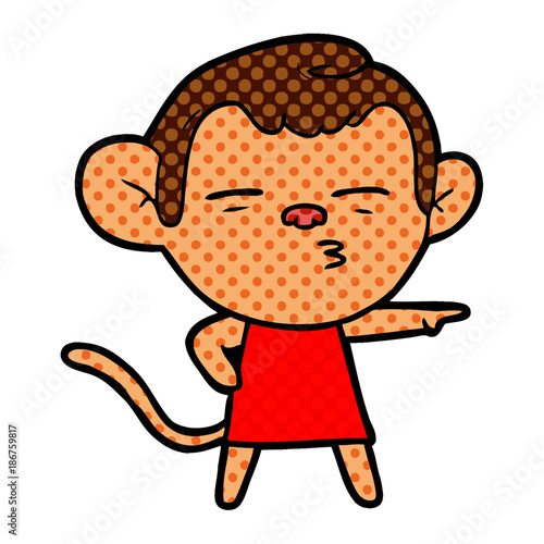 cartoon suspicious monkey