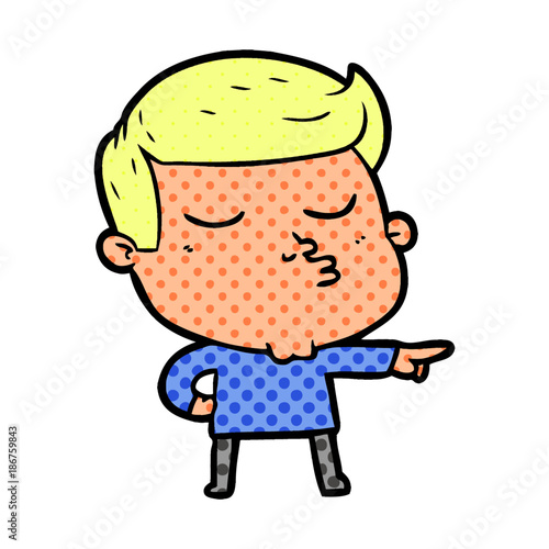 cartoon model guy pouting