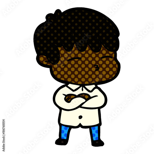 cartoon curious boy