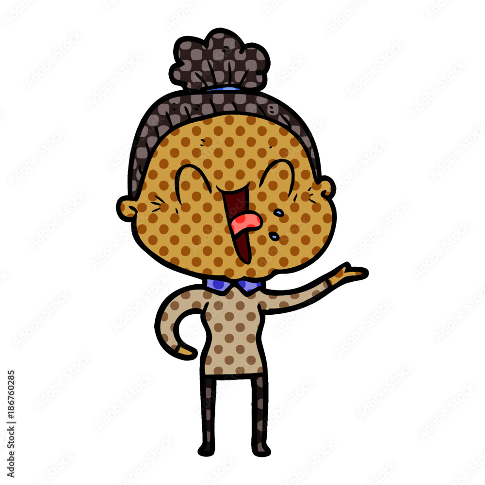 cartoon happy old woman cartoon happy old woman