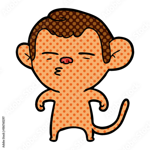 cartoon suspicious monkey