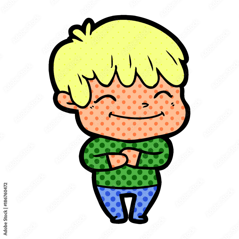 Obraz premium happy cartoon boy