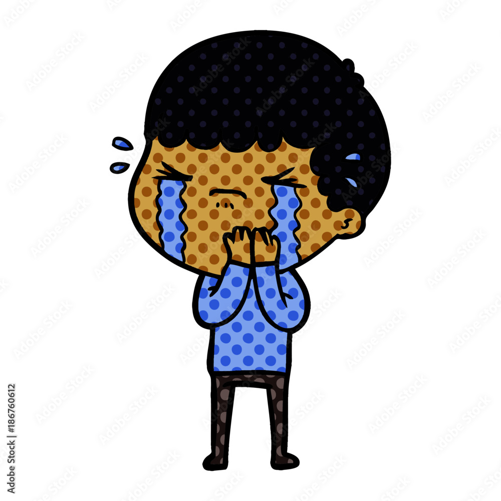 cartoon man crying