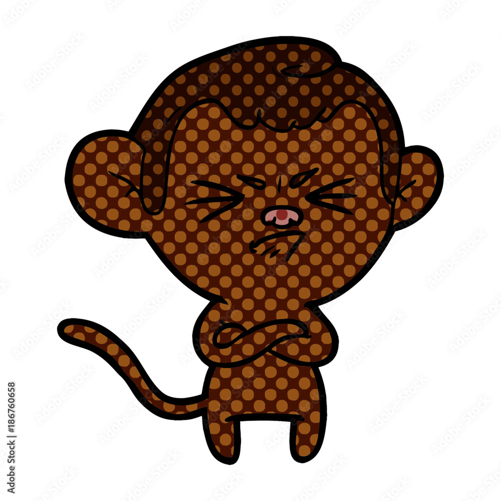 Obraz premium cartoon annoyed monkey
