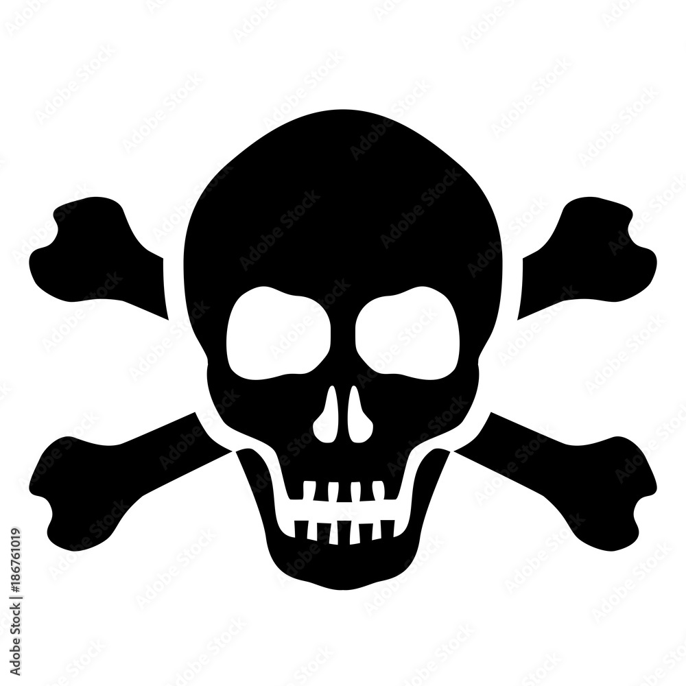 Skull and bones mortal symbol Stock Vector Adobe Stock