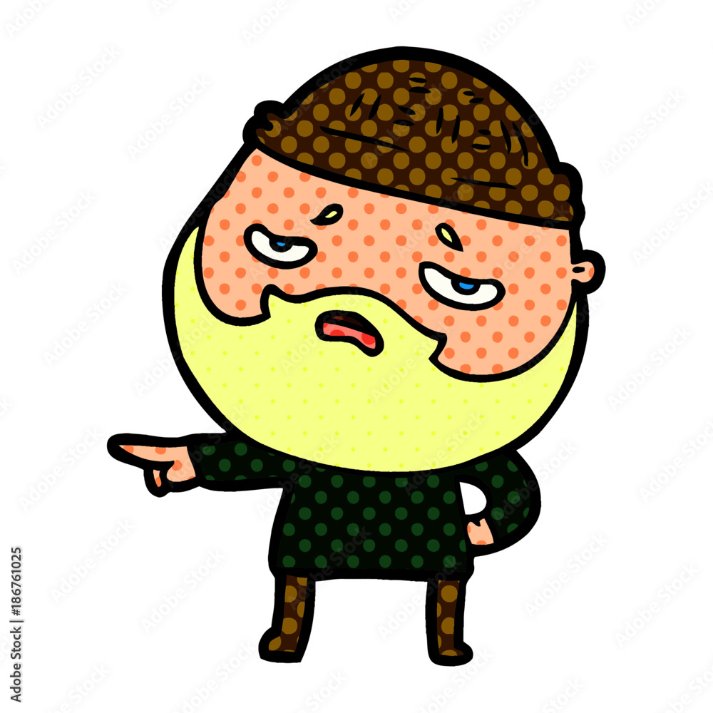 cartoon worried man with beard cartoon worried man with beard