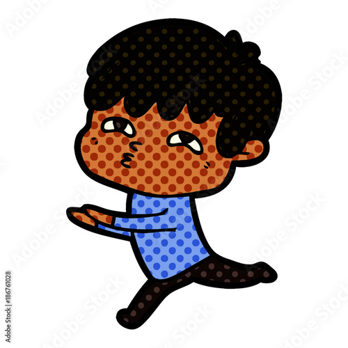 cartoon curious man