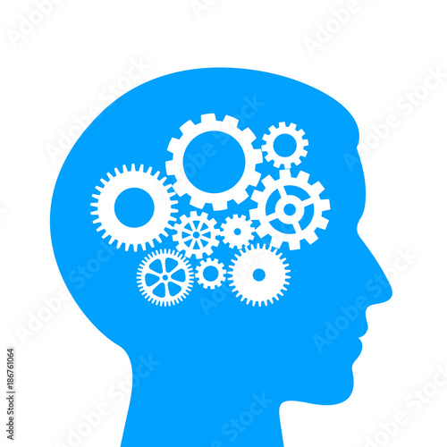 Male logical thinking process pictogram