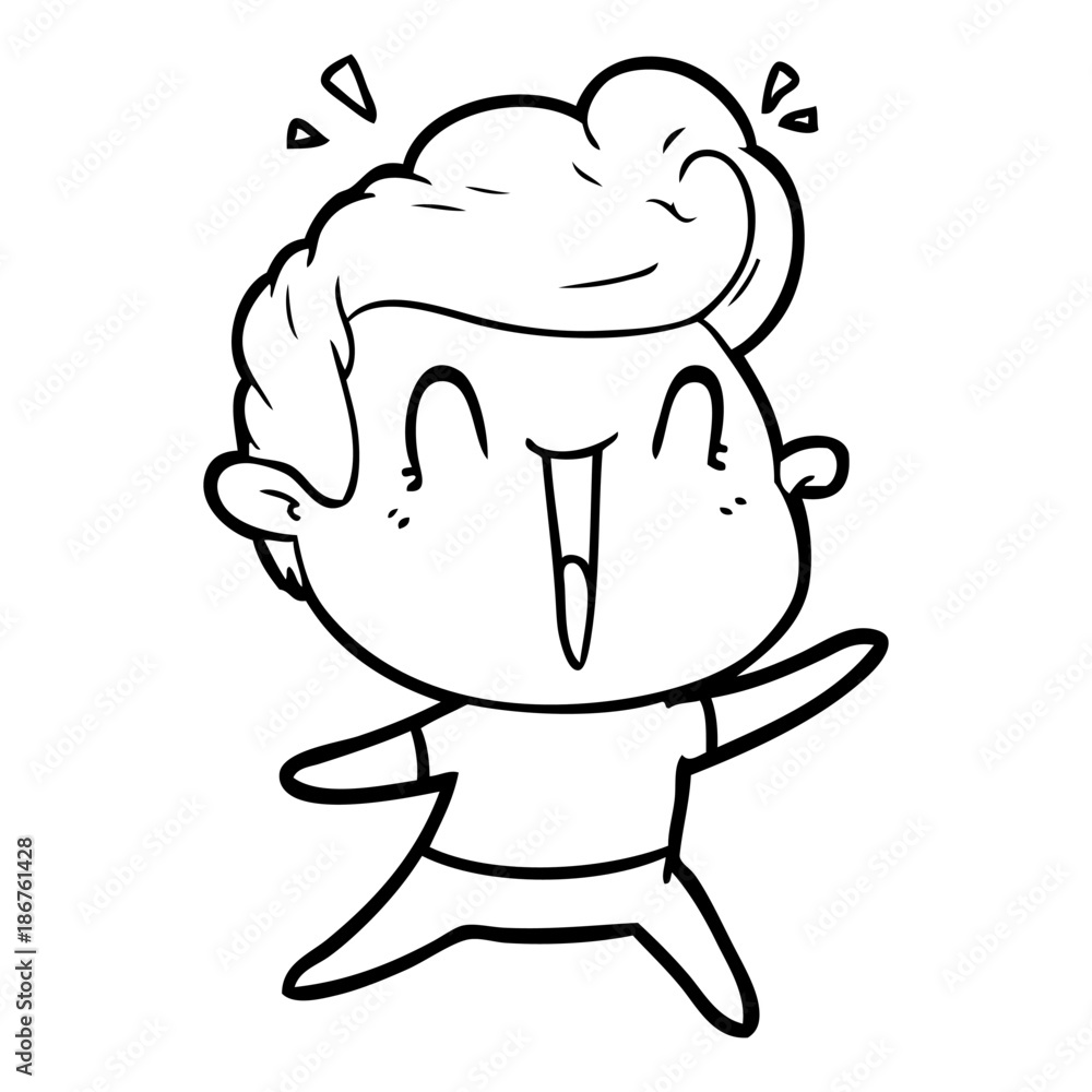 Obraz premium cartoon excited man