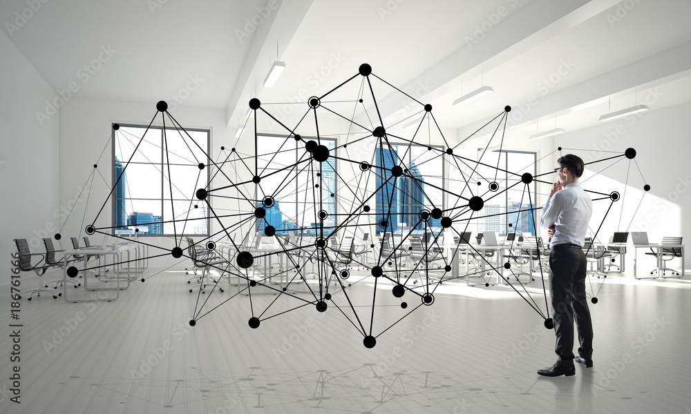 Networking and social communication concept as effective point for modern business Networking and social communication concept as effective point for modern business