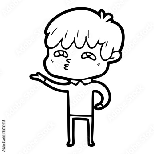 cartoon curious man