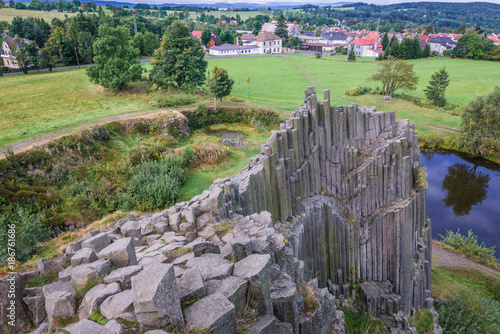 Panska Skala basalt rock formation in Kamenicky Senov city, Czech Republic photo