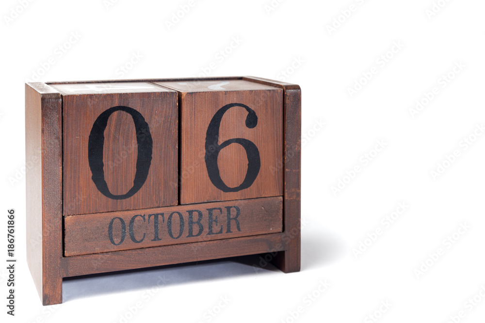 Wooden Perpetual Calendar set to October 6th Wooden Perpetual Calendar set to October 6th