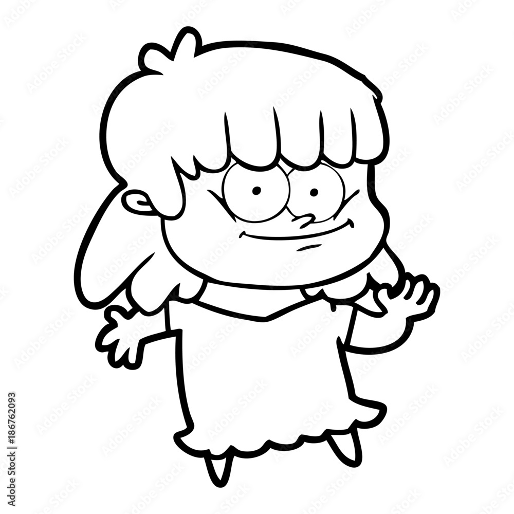 cartoon smiling woman cartoon smiling woman