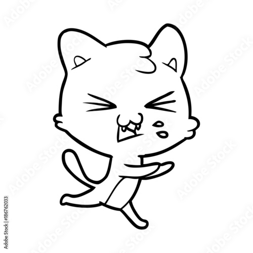 cartoon cat hissing