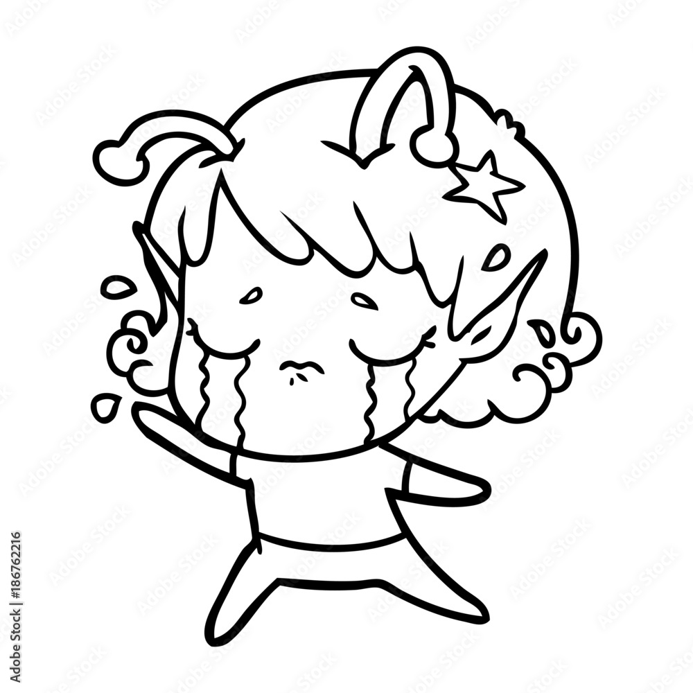 cartoon crying alien girl cartoon crying alien girl