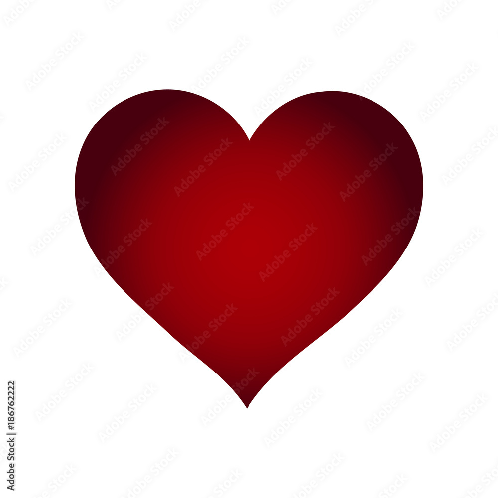 Rotes Vektor Herz Mit Verlauf Auf Weißem Hintergrund