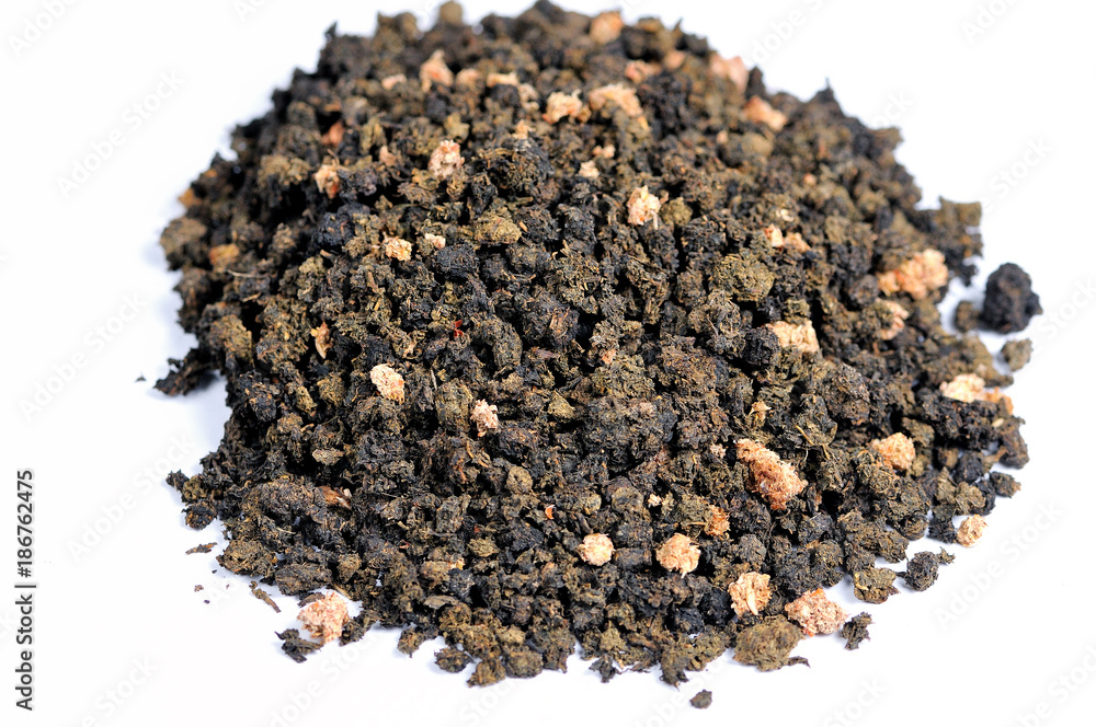 Dry tea leaves of herbal aromatic tea. Close up Dry tea leaves of herbal aromatic tea. Close up