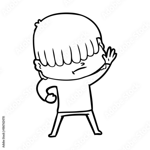 cartoon boy with untidy hair