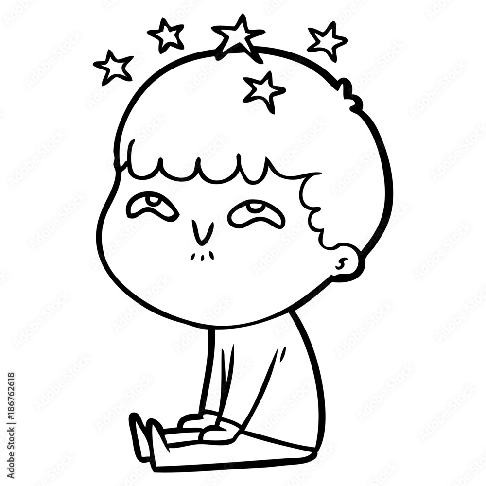 Obraz premium cartoon amazed boy