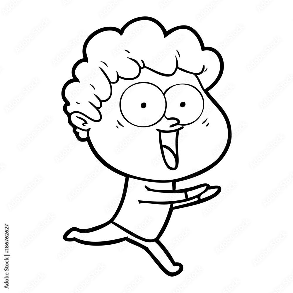 excited man cartoon