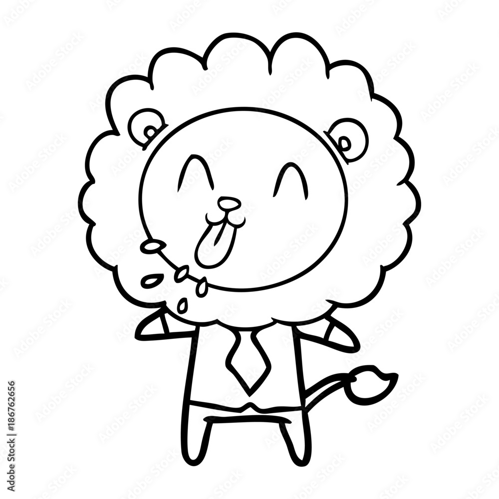 happy cartoon lion