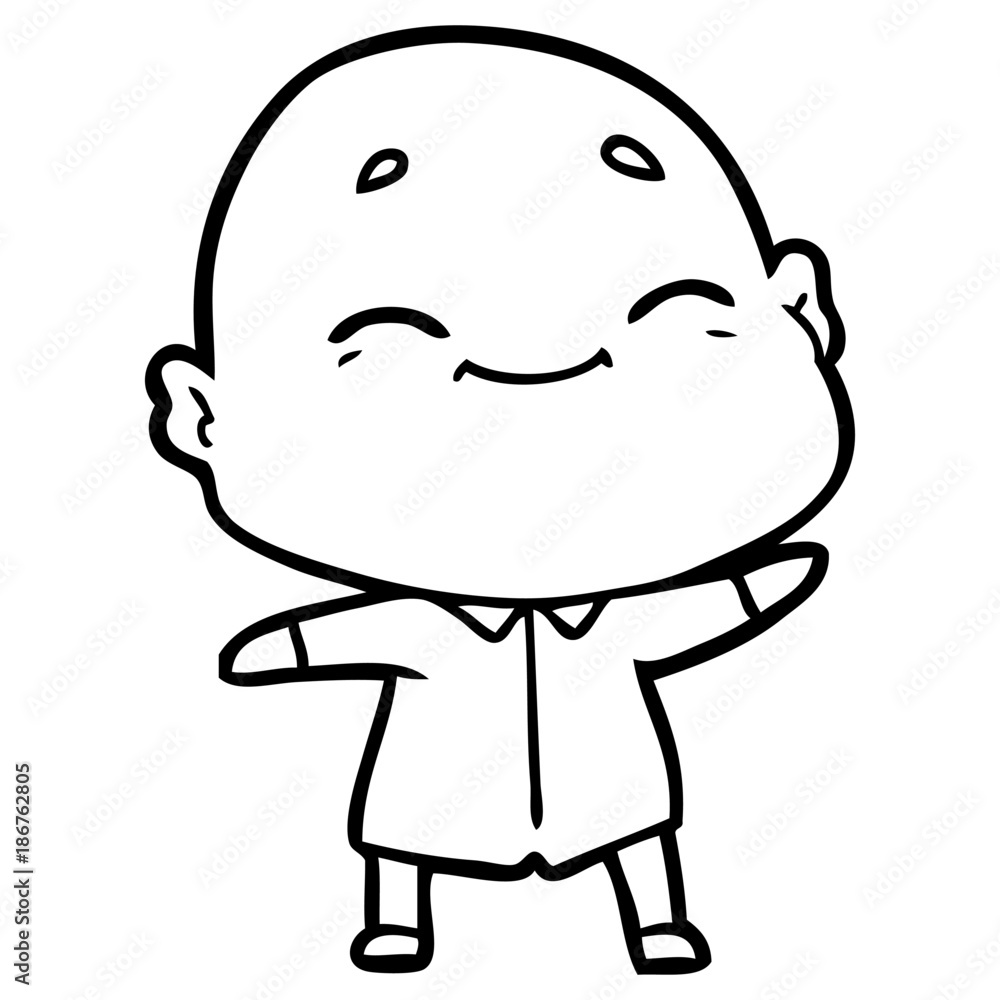 Obraz premium happy cartoon bald man