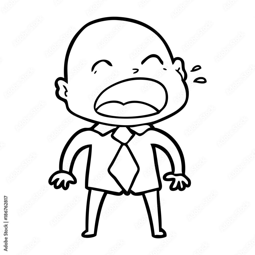 cartoon shouting bald man cartoon shouting bald man