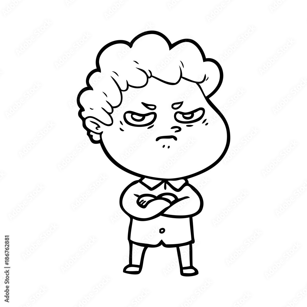 cartoon angry man