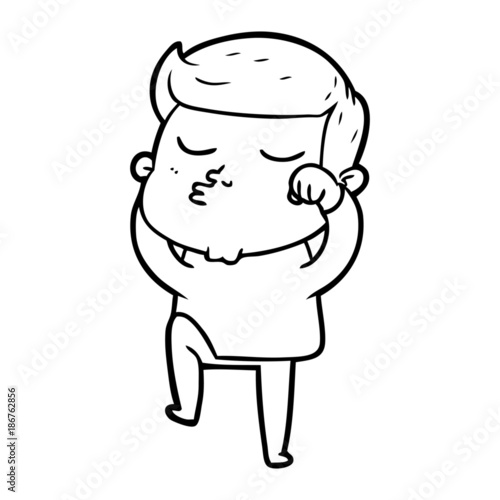 cartoon model guy pouting