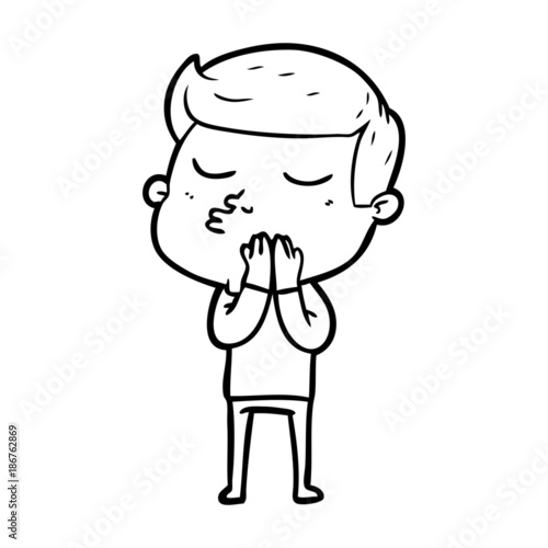 cartoon model guy pouting