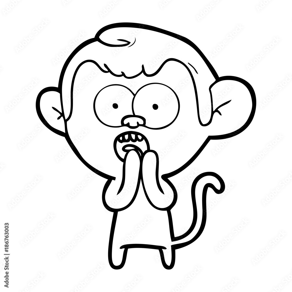 Obraz premium cartoon shocked monkey