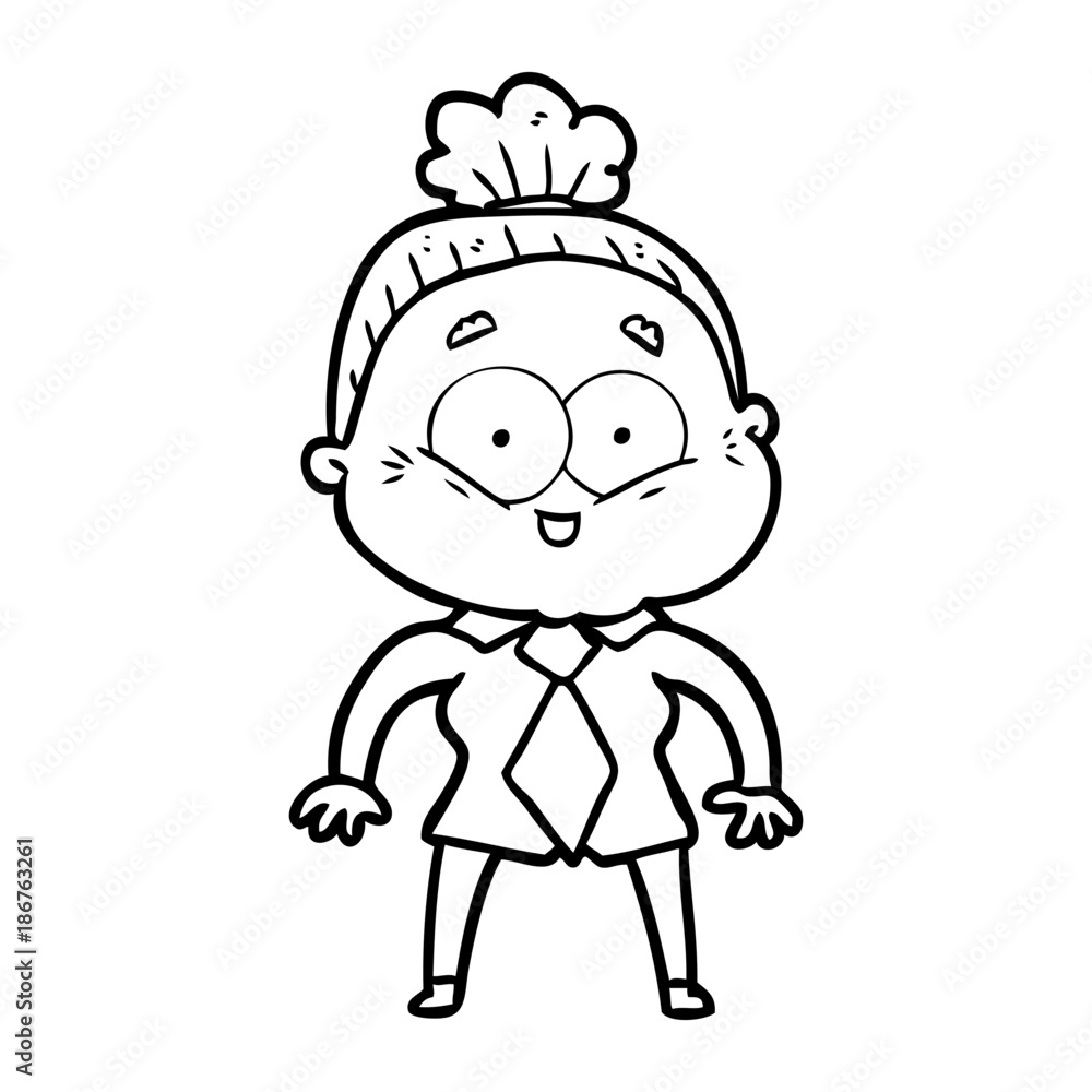 cartoon happy old woman cartoon happy old woman