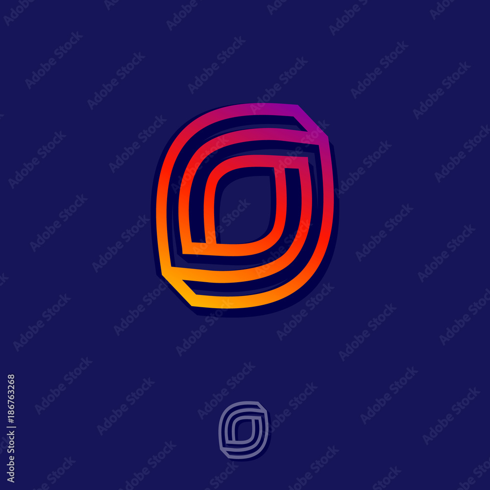 O monograms. On the logo. Abstract, impossible figure. Gradient. O monograms. On the logo. Abstract, impossible figure. Gradient.