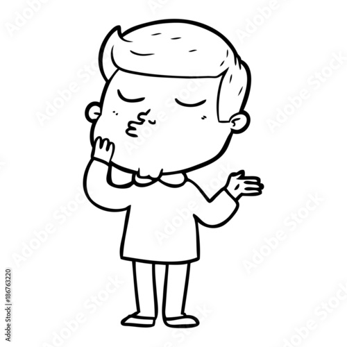 cartoon model guy pouting