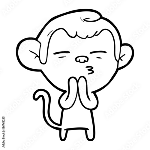 cartoon suspicious monkey