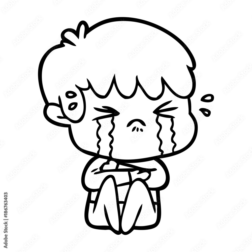 cartoon boy crying