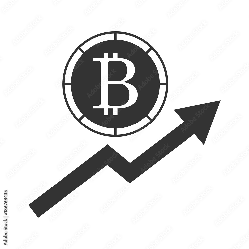 bitcoin icon goes up bitcoin icon goes up