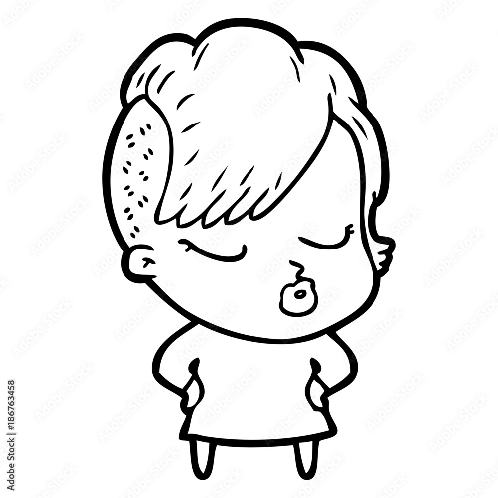 cartoon pretty hipster girl cartoon pretty hipster girl