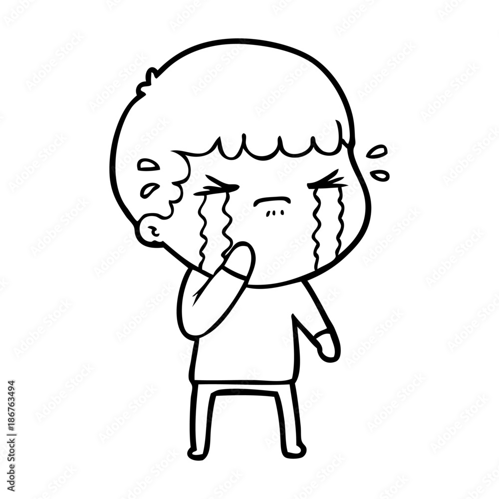 cartoon man crying