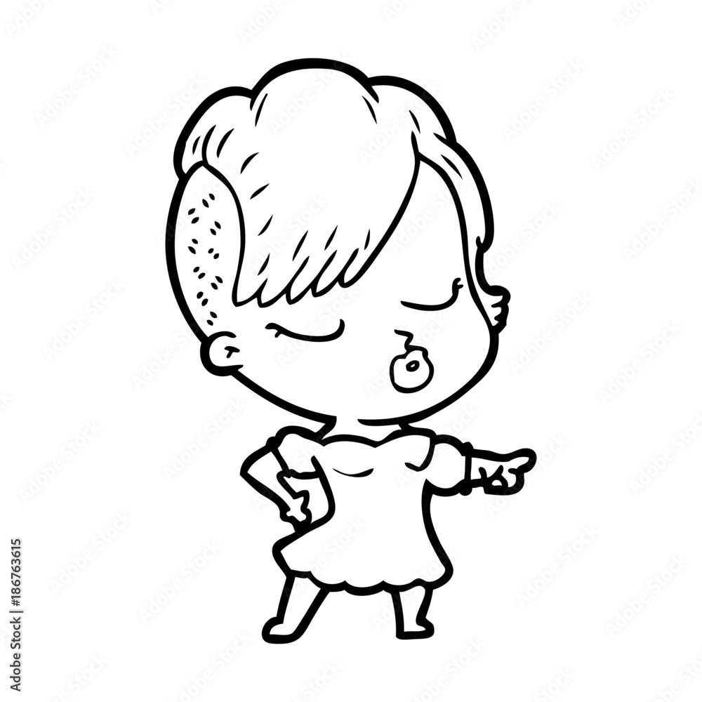 cartoon pretty hipster girl cartoon pretty hipster girl