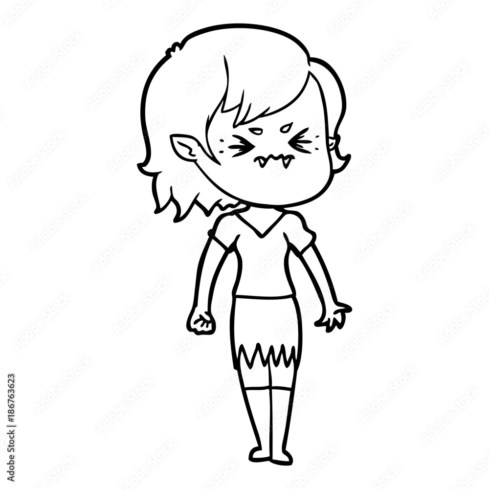 annoyed cartoon vampire girl