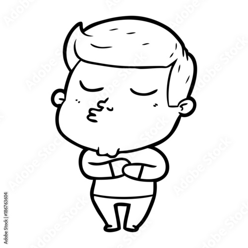 cartoon model guy pouting